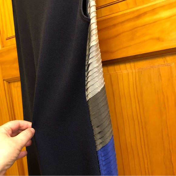 RAG & BONE Silk Layered Ruffle Color Block Dress - Blue / Gray - MEDIUM - Picture 9 of 9